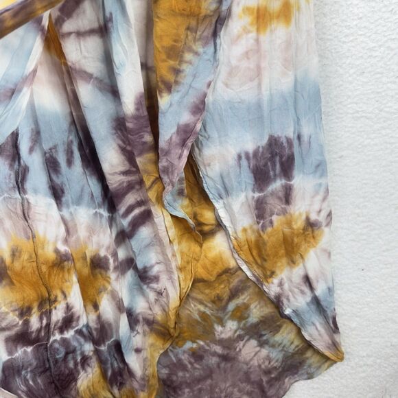 Young Fabulous & Broke Luelle Maxi Dress Sz S Tie Dye Starburst Wrap Asym Beachy - Picture 6 of 16